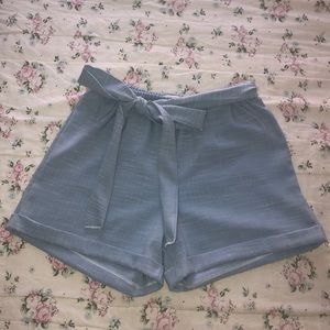High-Waisted Fabric Shorts